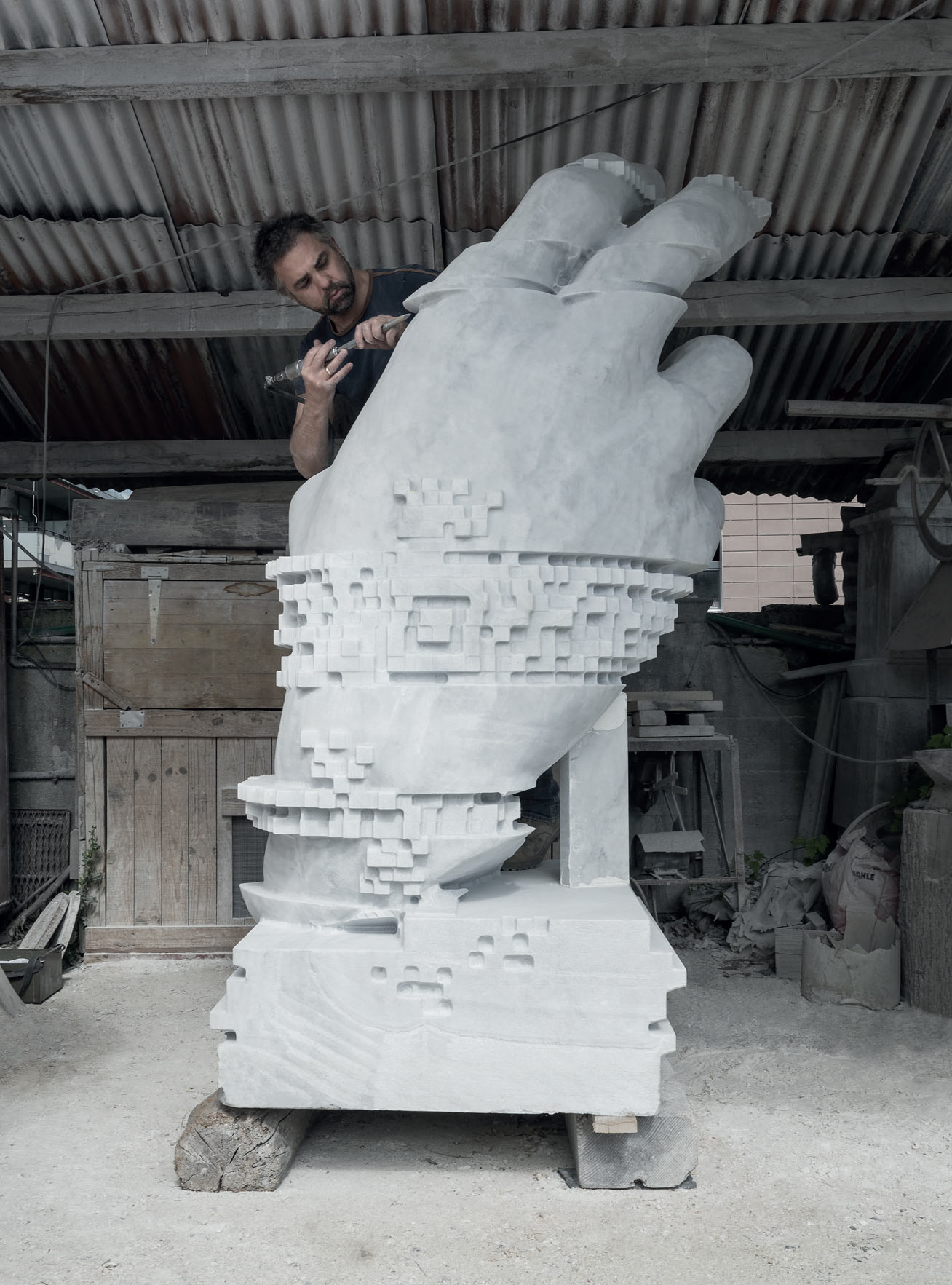 Glitch (god’hand), oeuvre de Vincent Du Bois. Photo: Claudine Garcia